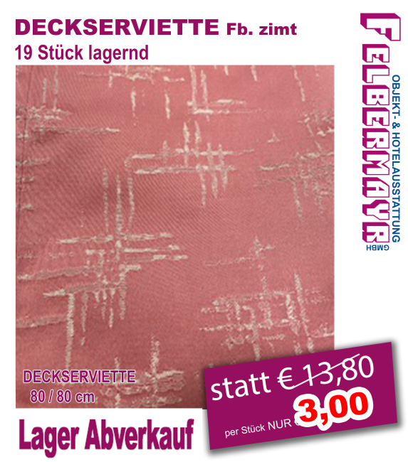 DECKSERVIETTE  Fb. zimt